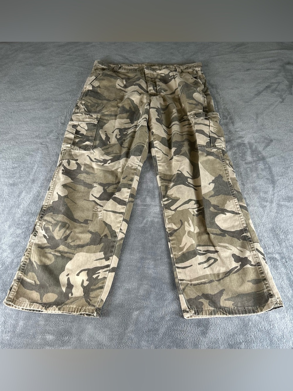 Wrangler Woodland Camo Cargo Pants Mens 36x32 Regular Green Brown Relaxed Fit